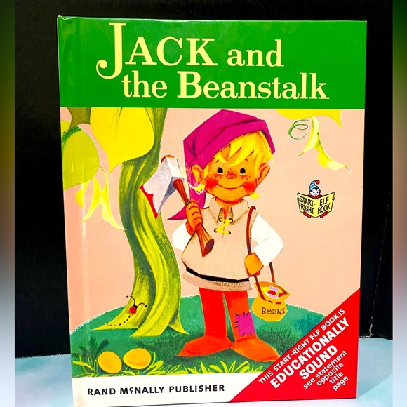 FAIRY TALE VINTAGE 60s JACK AND THE BEANSTALK HARDCOVER RETOLD ENGLISH STORYBOOK - Picture 1 of 15
